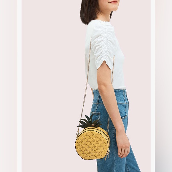 Kate Spade ♠️ RARE Picnic Pineapple Crossbody Leather Novelty Purse Handbag Bag - Picture 2 of 15
